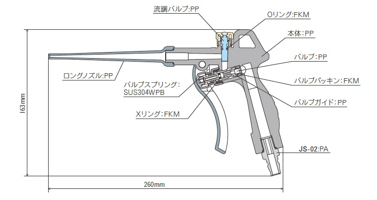 外観寸法と代表素材の画像